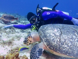 John with Hawksbill Sea Turtle IMG 4775
